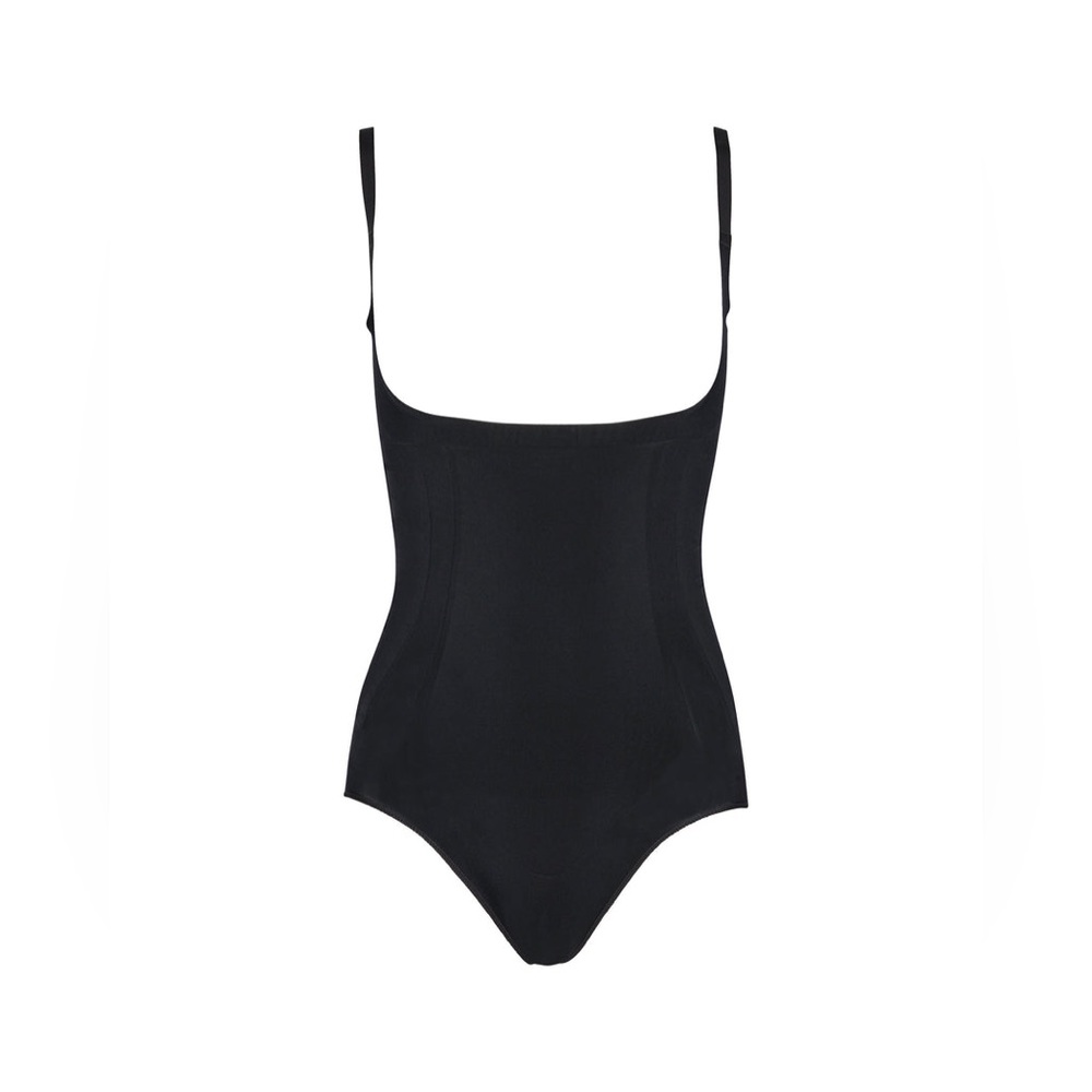 SPANX OnCore Open-Bust Panty Bodysuit -Very Black -NWT - Large